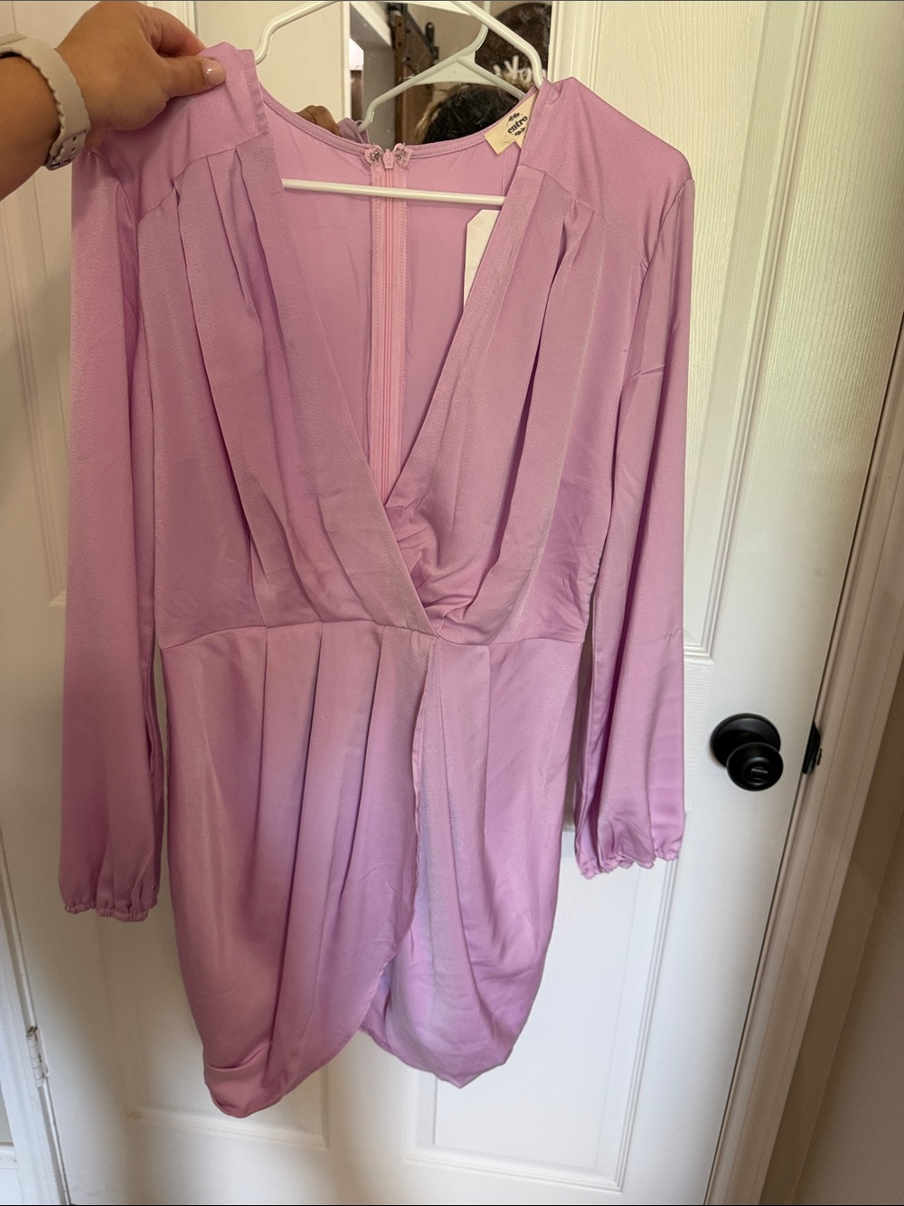 entro Lilac Long-Sleeve Wrap Dress